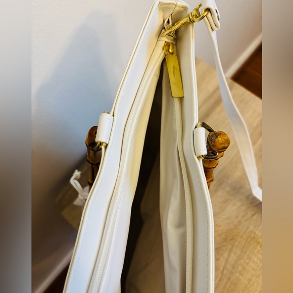 Casual Bamboo Style handles White tote bag with a detachable strap - Picture 9 of 10